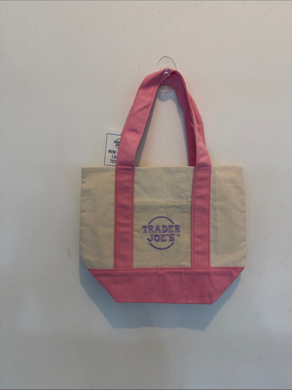 Trader Joe's mini Pink Canvas Tote